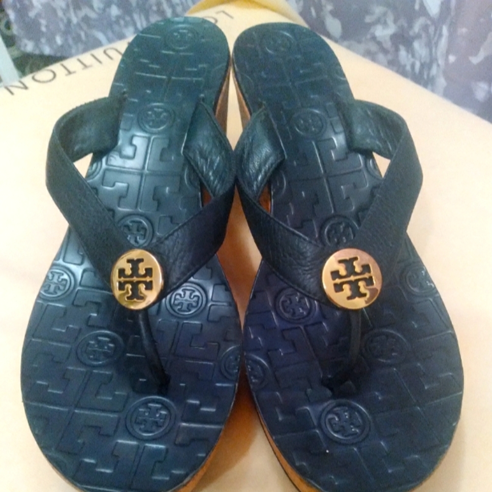 Tory Burch flip flop/cork wedge